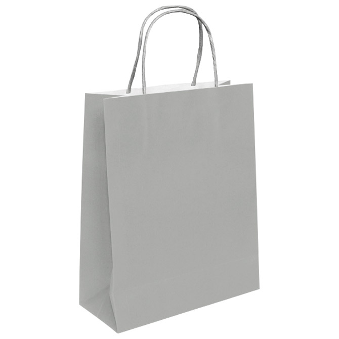 Vrećice ukrasne natron 26x35x12 cm pletena ručka pk50 Duga srebrne