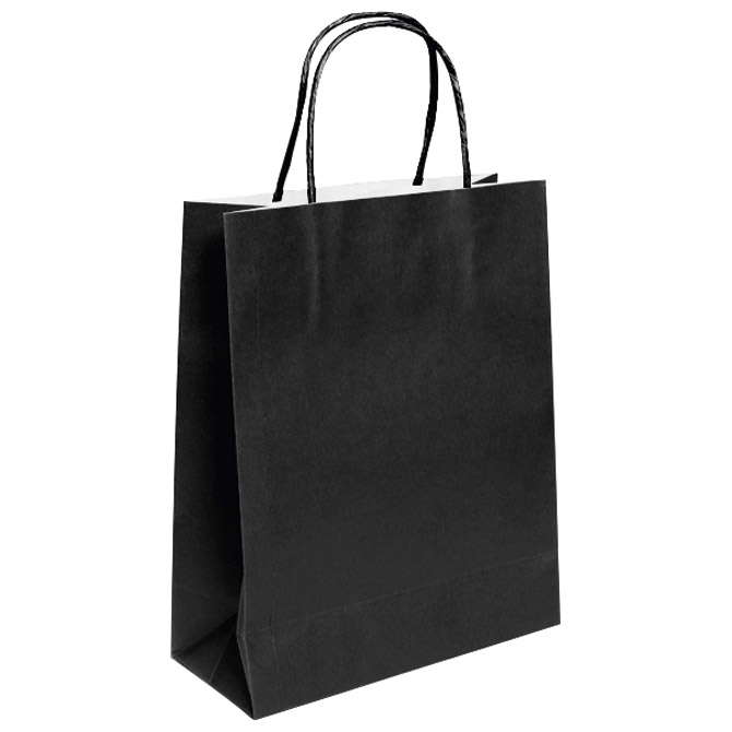 Vrećice ukrasne natron 18x22x8 cm pletena ručka pk50 Duga crne