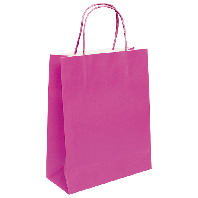 Vrećice ukrasne natron 26x35x12 cm pletena ručka pk50 Duga roze