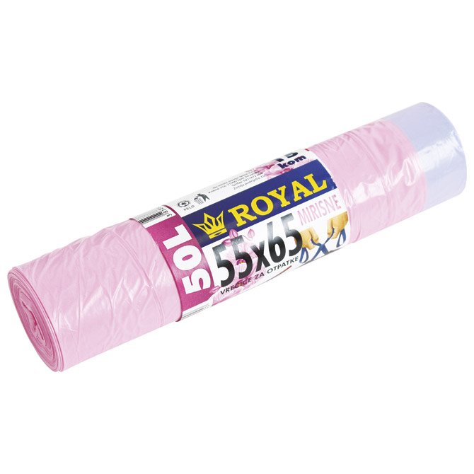 Vreća za smeće  50L 55x65 cm(vrpca) LD-extra čvrste mirisna troslojna pk15 Trgomix