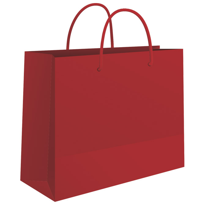 Vrećice ukrasne 50x37x12 cm sjajna plastifikacija Fornax crvene