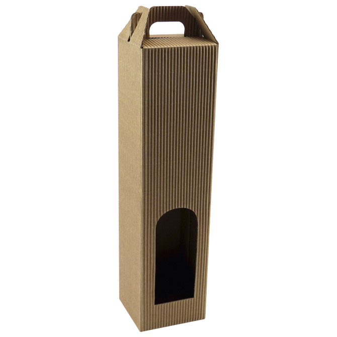 Kutija za  boce 1/1 natron rebrasta 8,7x36x8,7 pk20 smeđa