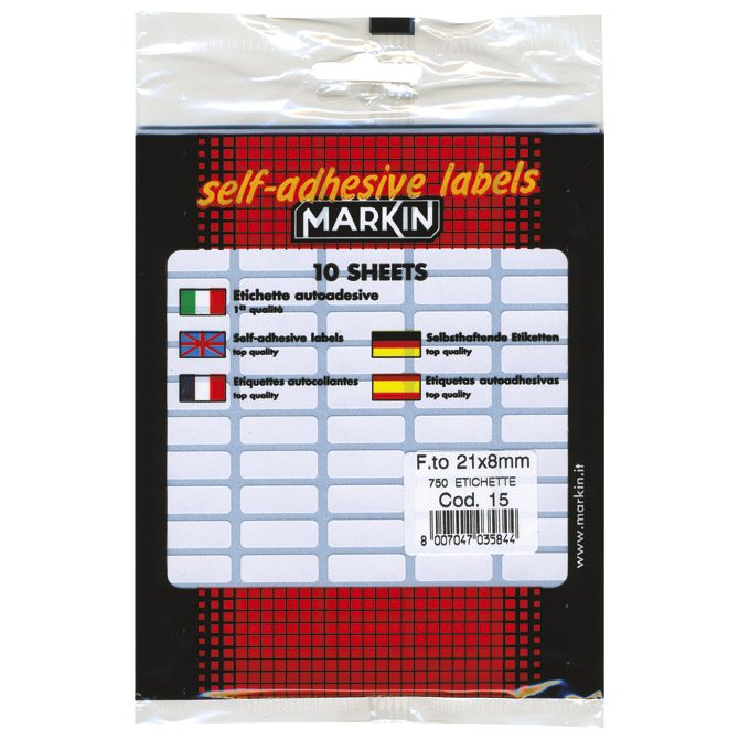 Etikete slep  21x8 mm pk10L Markin 10015 blister