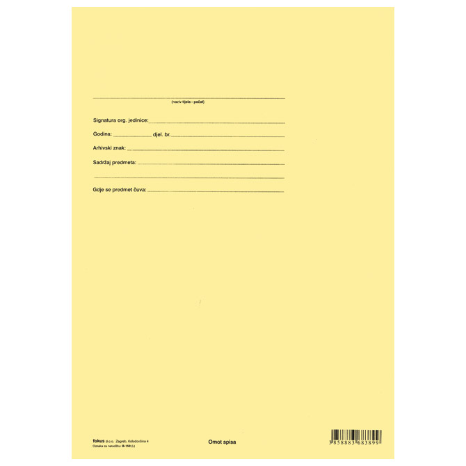 Obrazac B-150 omot spisa 120g šamoa Fokus