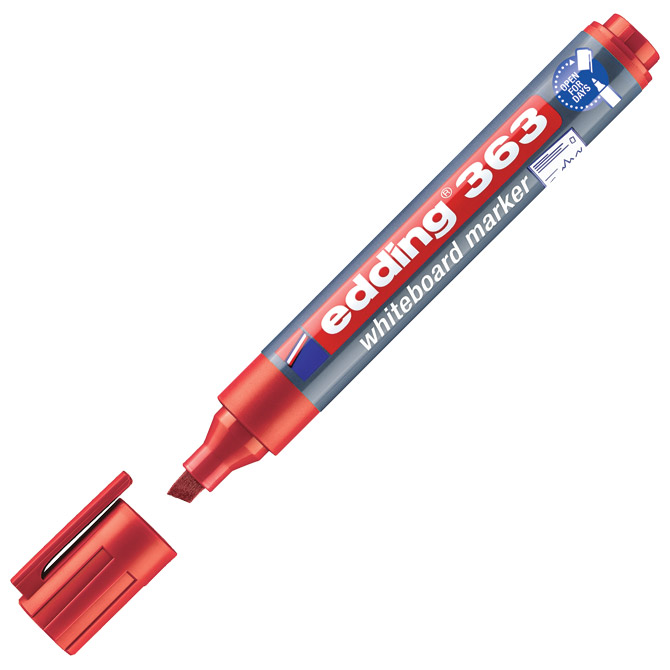 Marker za bijelu ploču 1-5 mm Edding 363 crveni