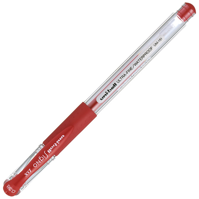 Roler 0,38 mm gel grip (uložak UMR-1) Uni-Mitsubishi UM-151 crveni