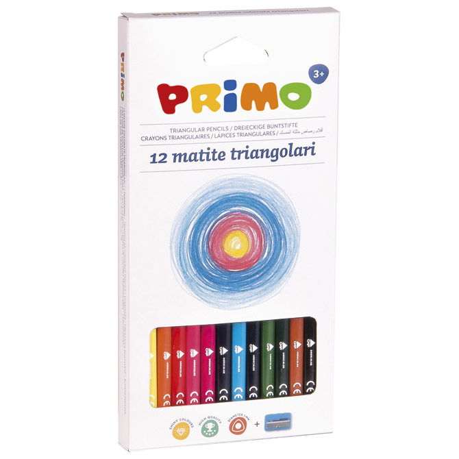 Boje drvene  12boja trokutaste Primo 5151TRIS12 blister