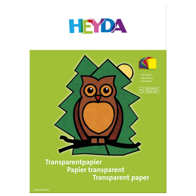 Papir ukrasni Vitraj u boji A4 40g pk10 Heyda 20-48021 sortirano