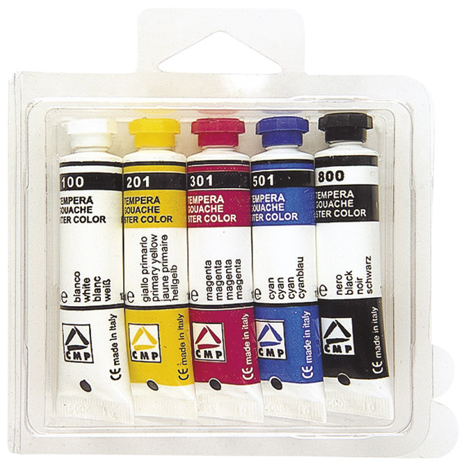 Boja tempera 12ml aluminijska tuba  5boja CMP.442T5TA blister!!