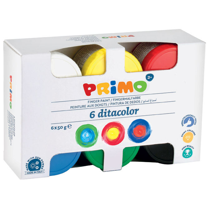 Boja tempera za ruke   50g u čaši 6boja Primo 226TD50S