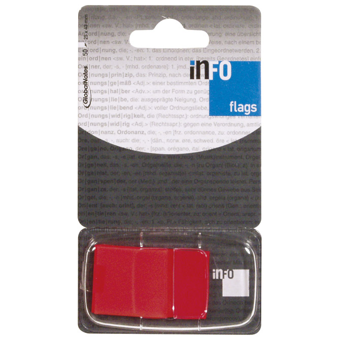 Zastavica 25x43 mm 50L Global Notes 7728-12 fluorescentno narančasta blister