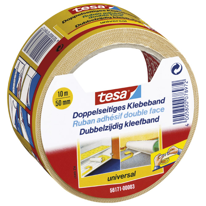 Traka ljepljiva obostrana 50 mm/10m Universal Tesa 56171 bijela blister