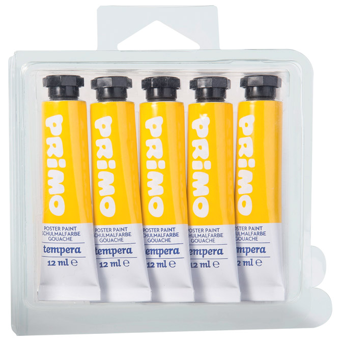 Boja tempera 12 ml aluminijska tuba pk5 Primo 440TRA201 žuta blister