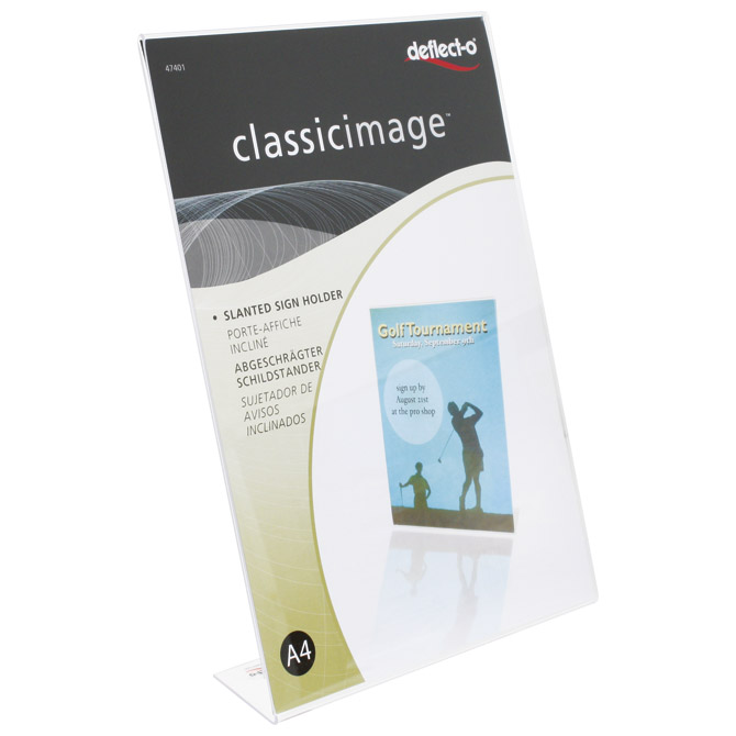 Stalak za 1 prospekt stolni plexi A4 Siam "L" 0728