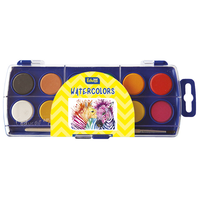 Boja vodena fi 23 mm 12boja+kist Educa blister