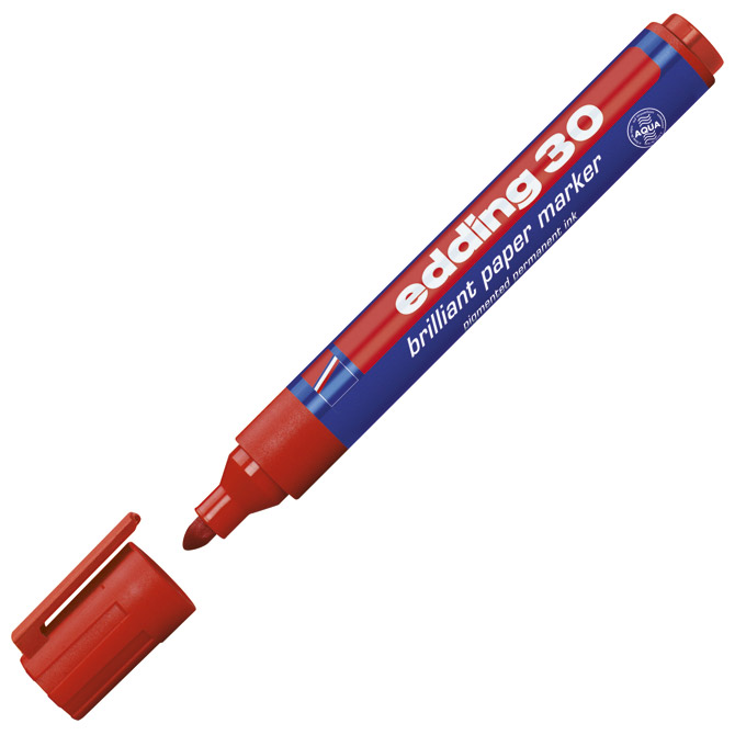 Marker briljant za papir 1,5-3 mm Edding 30 crveni