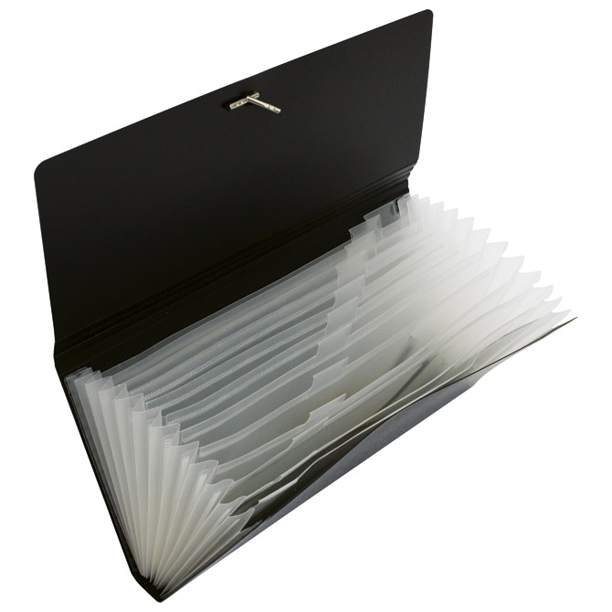 Mapa za kućni budžet 12 pregrada s gumicom (ček) Lebez 2552-N crna