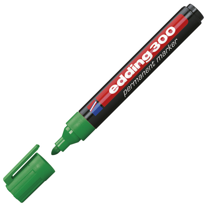[000000651] Marker permanentni 1,5-3 mm okrugli vrh Edding 300 zeleni