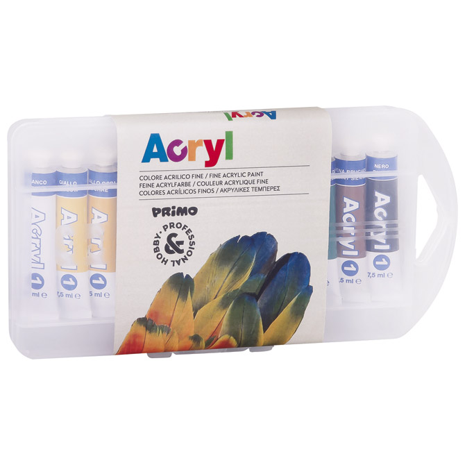 Boja akrilna   7,5ml aluminijska tuba 12boja Primo 407TA12PP