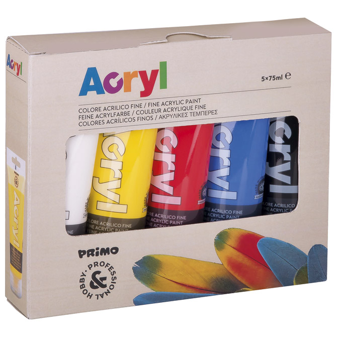 Boja akrilna  75 ml pvc tuba 5 boja Primo 421TATM5