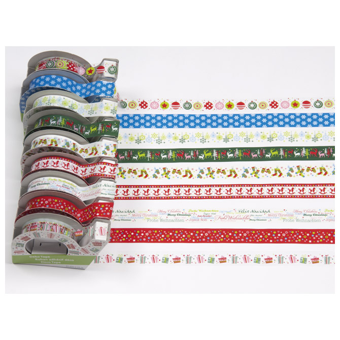 Traka Deco ljepljiva 15mmx10m novogodišnja s uzorkom Heyda 20-35843 96!!