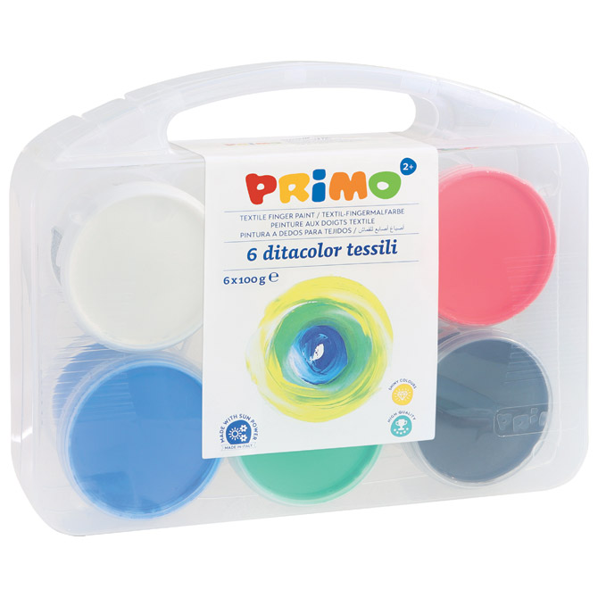 Boja tempera za ruke 100g u čaši 6boja za tekstil Primo 228TXD100SP