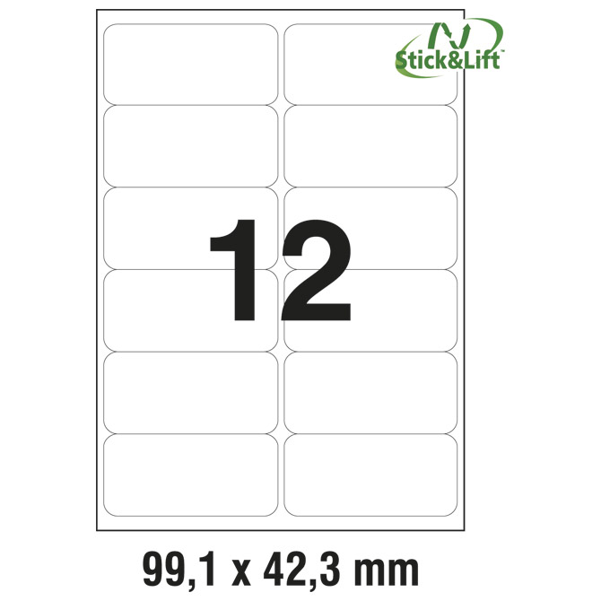 Etikete ILK  99,1x42,3 mm odljepljive pk25L Zweckform L4743REV-25