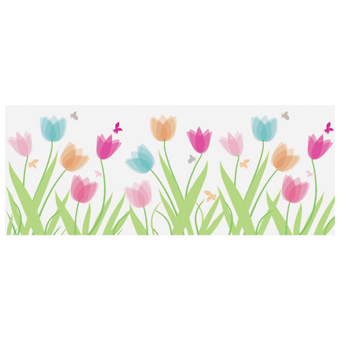 Traka Deco ljepljiva za staklo Tulipani Heyda 20-35844 85 prozirno šarena blister