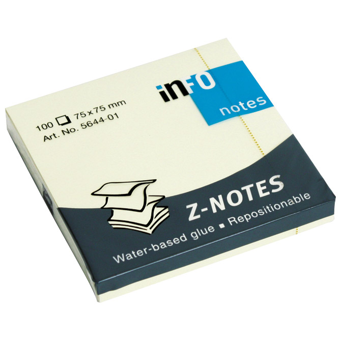 Blok samoljepljiv "Z" 75x75 mm 100L Global Notes 5644-01 žuti