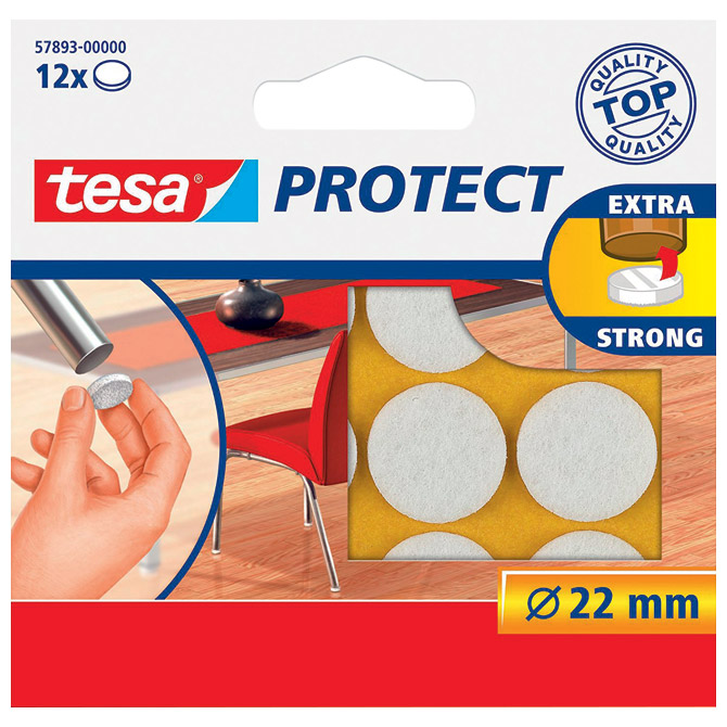 Podložak filc okrugli 22 mm pk12 Tesa 57893-0 bijeli!!