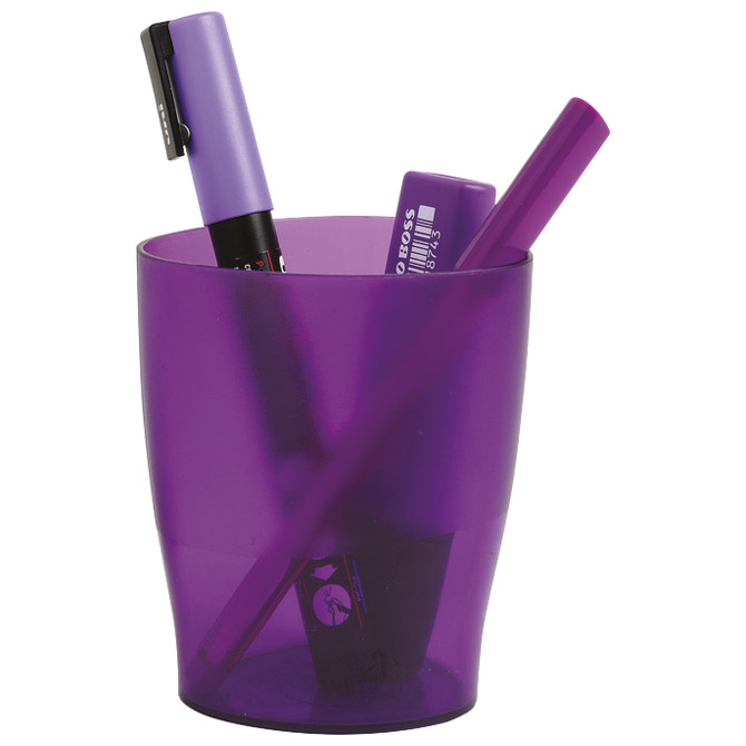 Čaša za olovke pp Exacompta 67619D prozirno ljubičasta