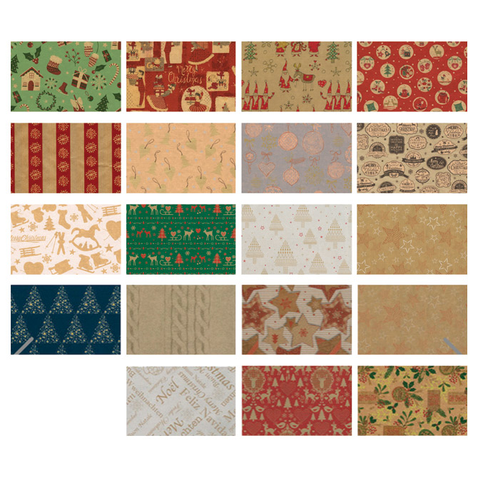 Papir ukrasni rola 70x200 cm Natura novogodišnji Rex-Saul Sadoch N33J1NAT