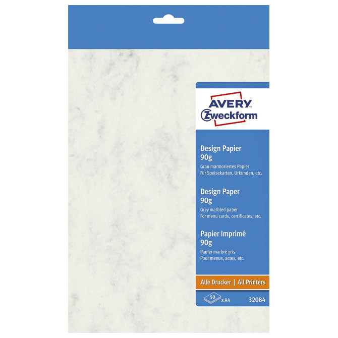 Papir ILK A4 90g pk50 Zweckform 32084 marmorirano sivi