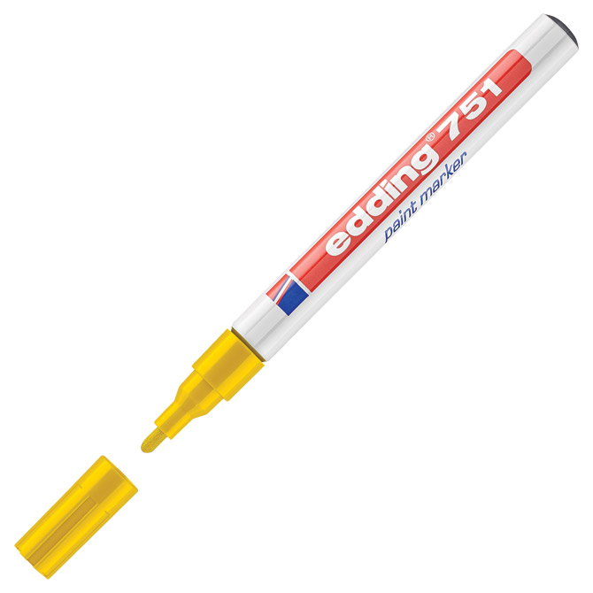 Marker permanentni lakirajući 1-2 mm Edding 751 žuti