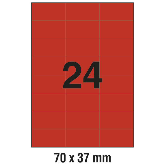 Etikete ILK  70x37 mm pk100L Zweckform 3448 crvene