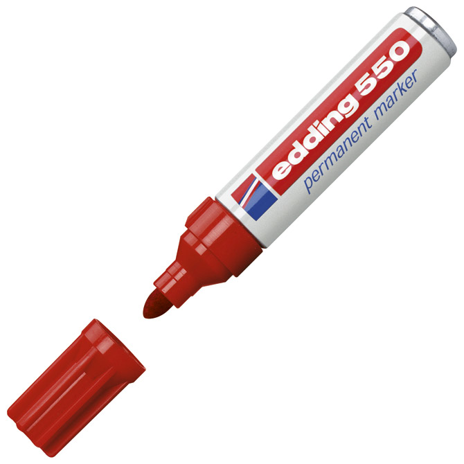 Marker permanentni 3-4 mm Edding 550 crveni