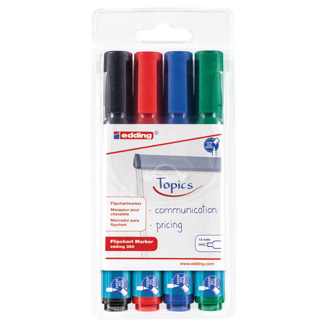 Marker Flipchart 1,5-3 mm Edding 380/4boje