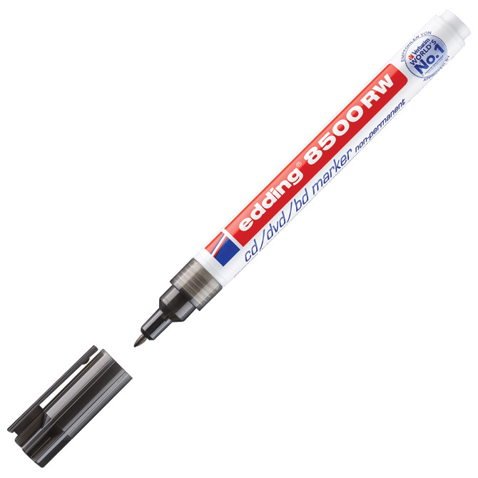 Marker za CD/DVD 1 mm okrugli vrh Edding 8500 RW crni