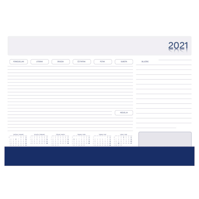 Mapa stolna-blok s klapom 60x42 cm Fornax plava