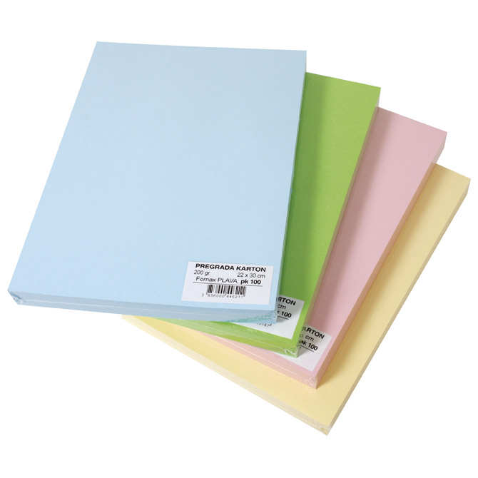 Pregrada kartonska A4 200g bez rupa pk100 Fornax zelena!!