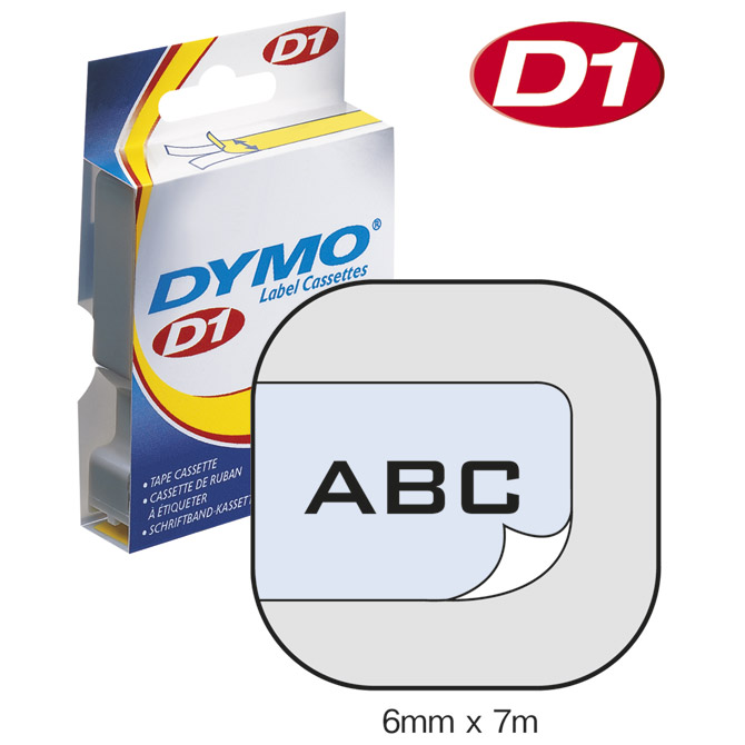 Vrpca D1  6mmx7m Dymo 43610 crno-prozirna