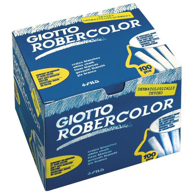 Kreda školska okrugla besprašna fi-10 mm pk100 Giotto Fila 5388 bijela