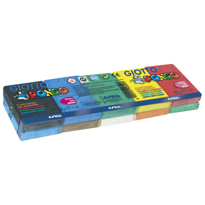 Plastelin 10bojax50g pvc Giotto Pongo Fila 5108!!