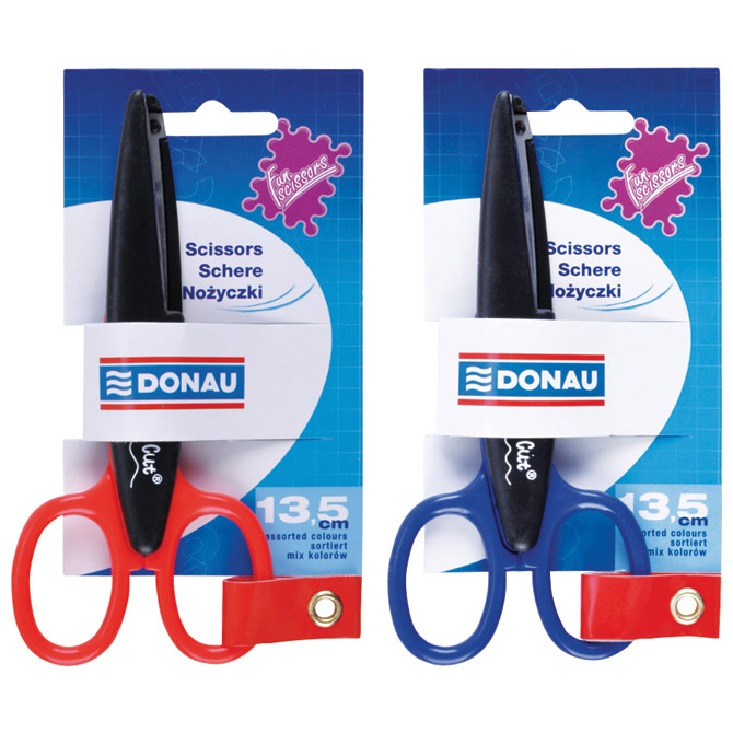 [000014190] Škare školske 13,5 cm cik-cak Donau 7940001PL-99 sortirano blister