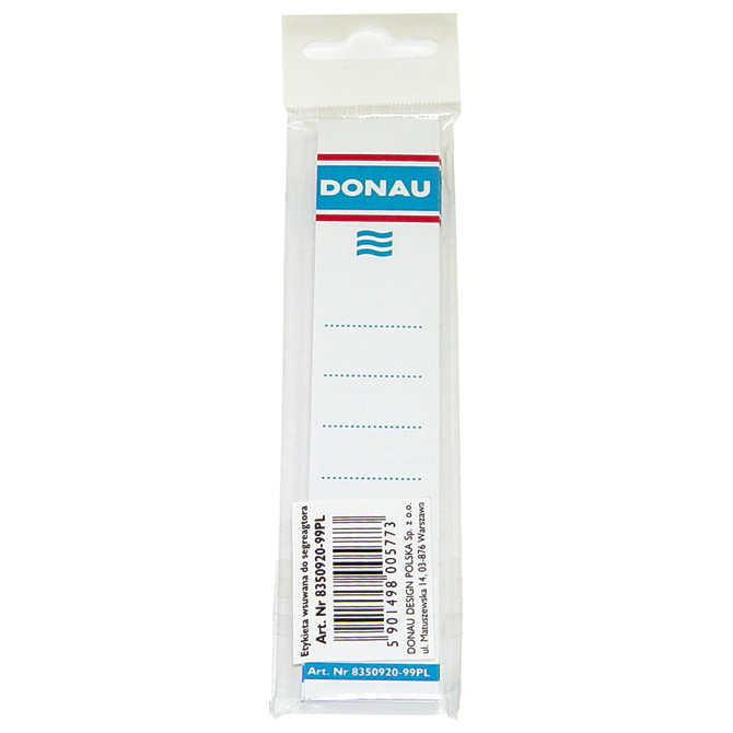 [000014255] Etikete za registratore s džepom A4 uske pk20 Donau 8350920-09PL blister!!