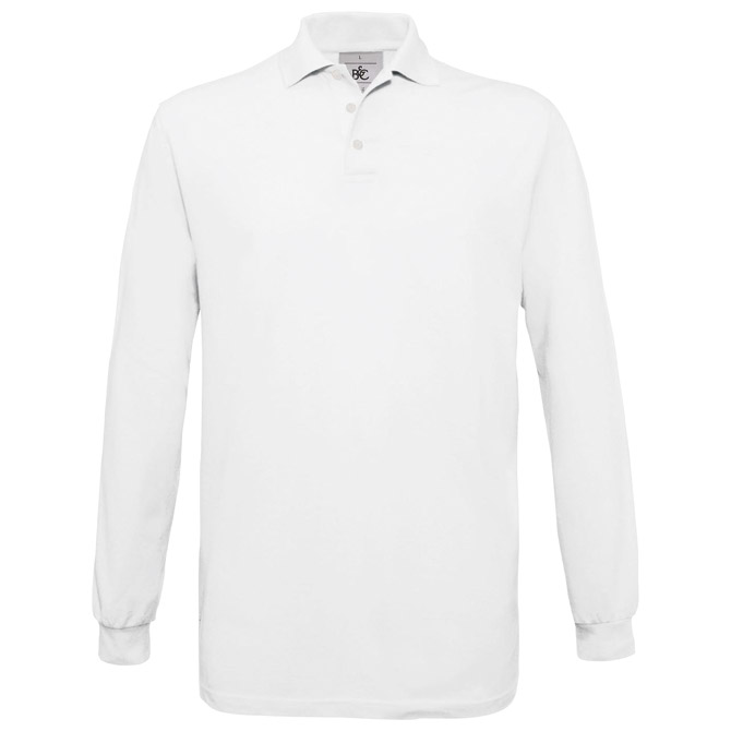 Majica dugi rukavi B&C Safran Polo LSL 180g bijela M!!