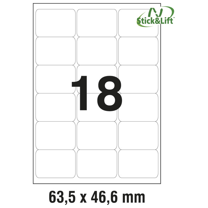 Etikete ILK  63,5x46,6 mm odljepljive pk25L Zweckform L6025REV-25