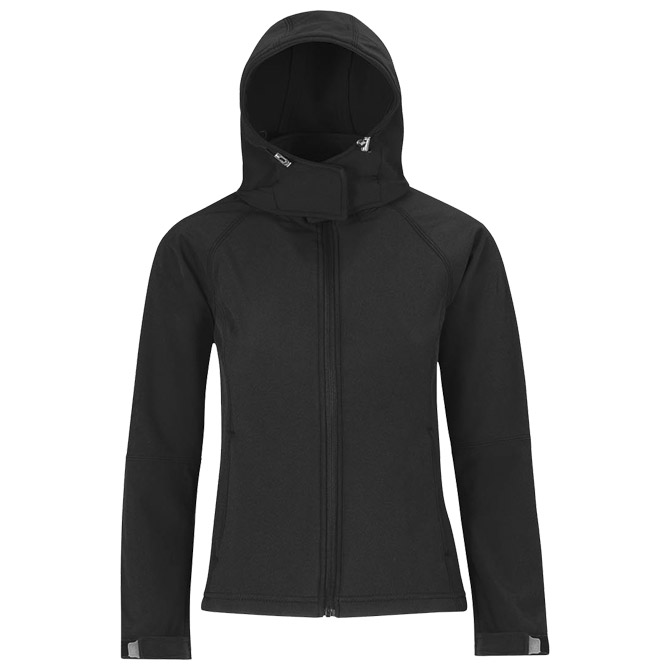 Jakna zip ženska B&C Hooded Softshell crna L!!