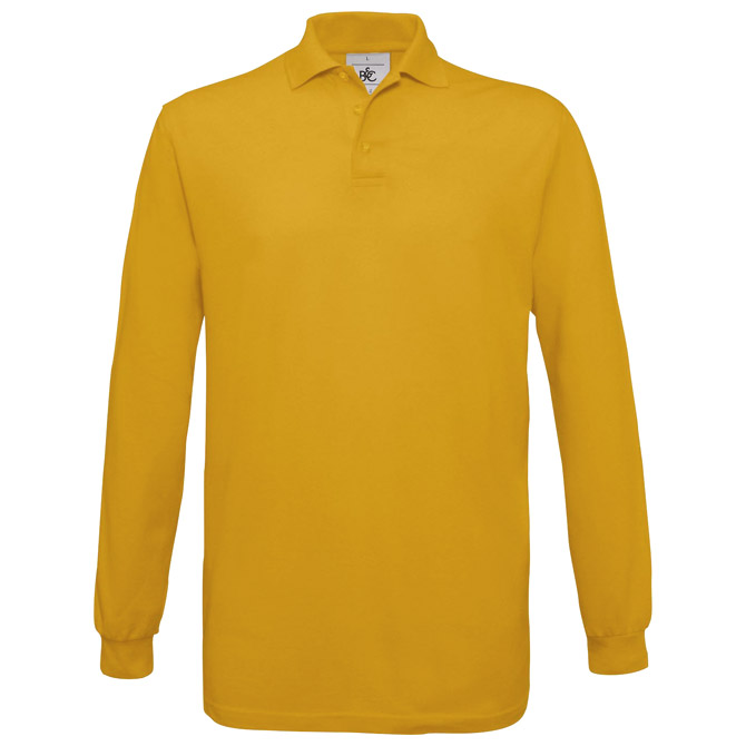 Majica dugi rukavi B&C Safran Polo LSL 180g zlatna žuta M!!