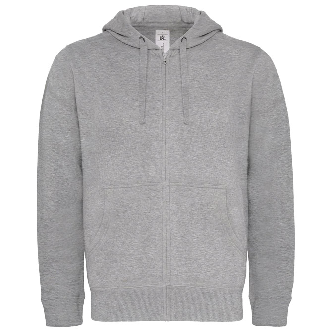 Majica dugi rukavi B&C Hooded Full Zip/men 280g svijetlo siva M!!